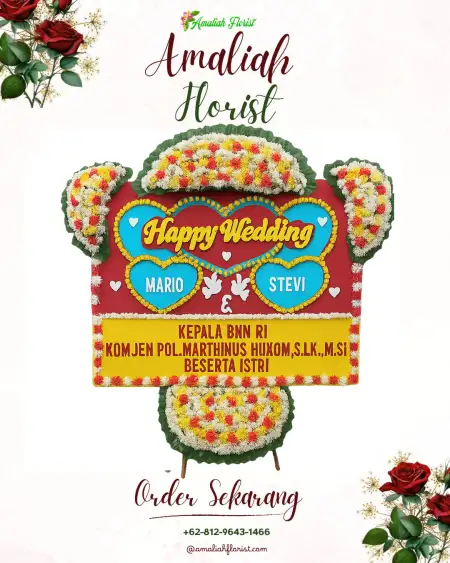 Papan Bunga Pernikahan Skonjing